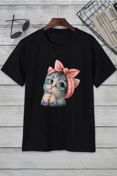 Unisex Cute Cat Design T-Shirt