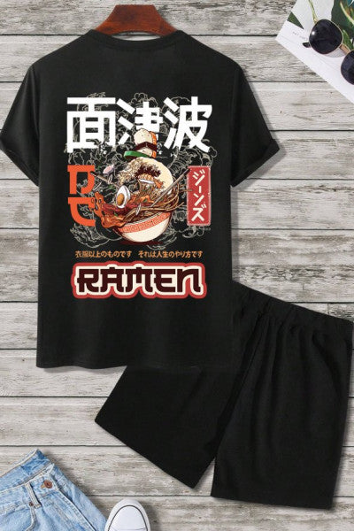 Ramen Print Shorts Set