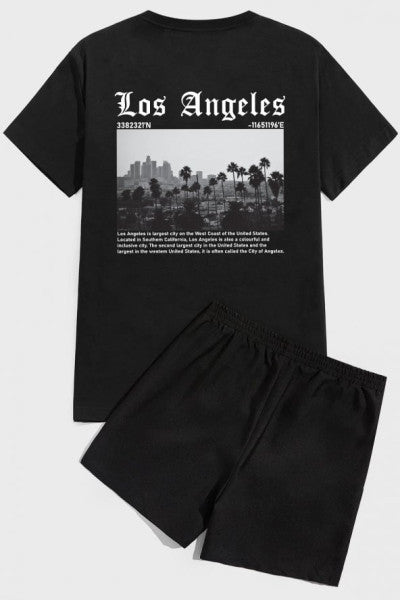 Los Angles Print Shorts Set