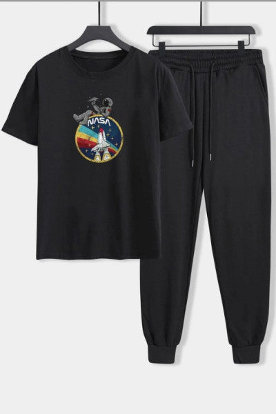 Unisex Nasa Baskılı 2 Parçalı Tracksuit Seti