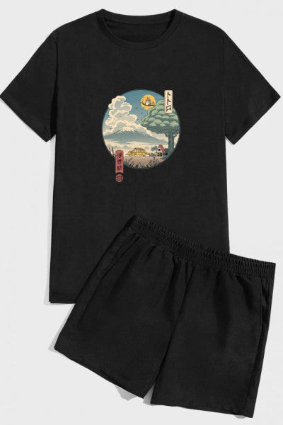 Neighbors Ukiyo E Print Shorts Set