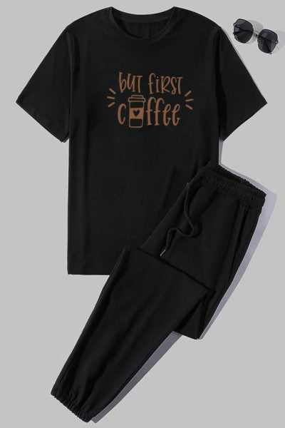 Unisex But First Coffee 2-Piece Tracksuit Set