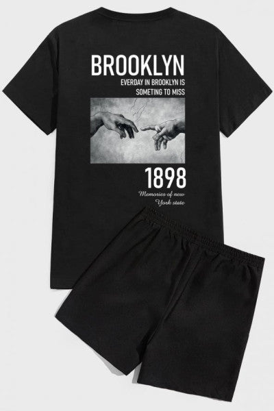 1898 Brooklyn Print Shorts Set