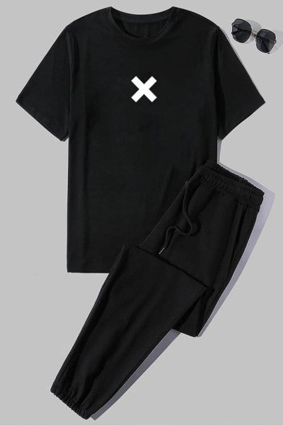 Unisex X Baskılı 2 Parçalı Tracksuit Seti