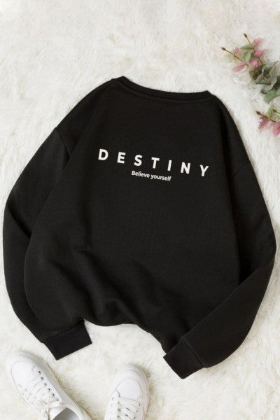 Unisex Destiny Baskılı Ekip Boyun Eşofman