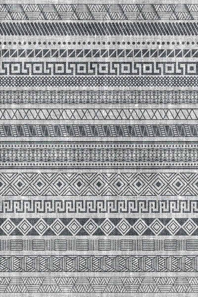Rug Patterned Non-Slip Base Digital Printed Carpet Gray 80X200