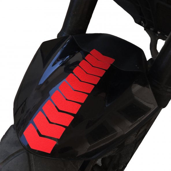 Reflective Red Fender Helmet Sticker with Arrow Design Çınar Extreme