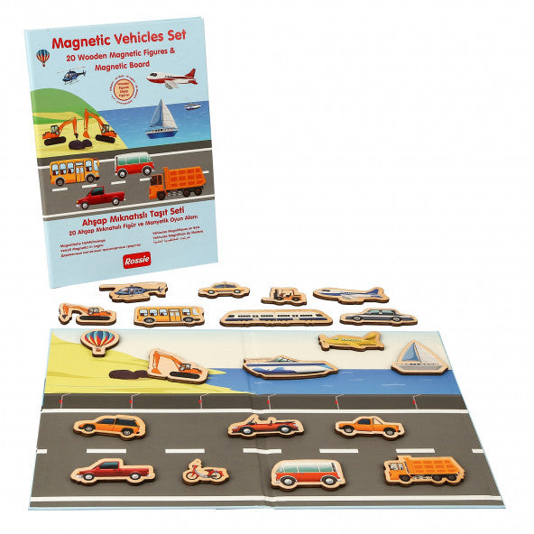Rossie Wooden Magnetic Vehicle Playset (Magnet Playground)