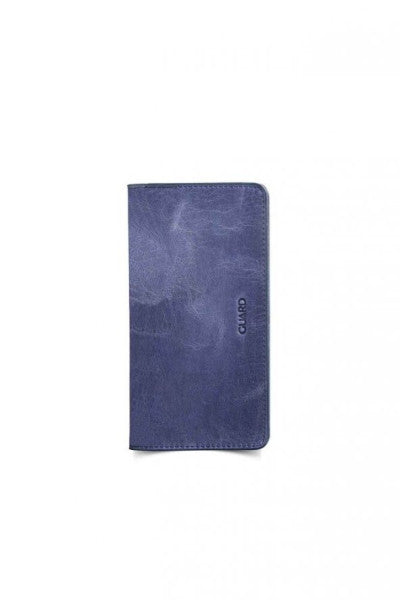 Guard Leather Men's/Women's Portfolio Wallet with Phone Entry - Antique Navy Blue