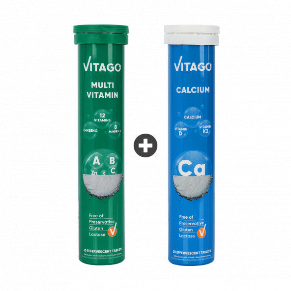 2-Pack - Vitago Promultivit Multivitamin + Vitago Procalcium 20-Piece Effervescent Tablets