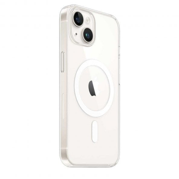 Iphone 14 Plus Compatible Magsafe Wireless Shock Absorbing Transparent Case with Wireless Charging Support