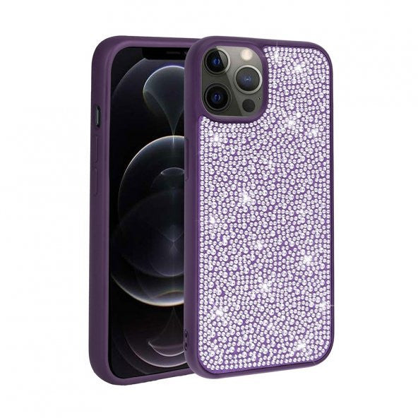 Apple Iphone 12 Pro Case Camera Protection Shiny Stone Original Zore Cover Stone