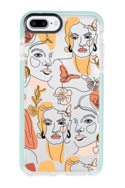 Iphone 8 Plus Line Style Patterned Candy Bumper Silicone Phone Case