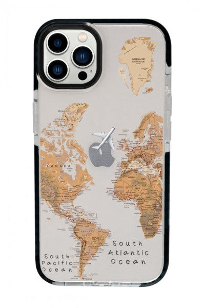 Iphone 13 Pro Max World Map Candy Bumper Shock Absorber Silicone Phone Case