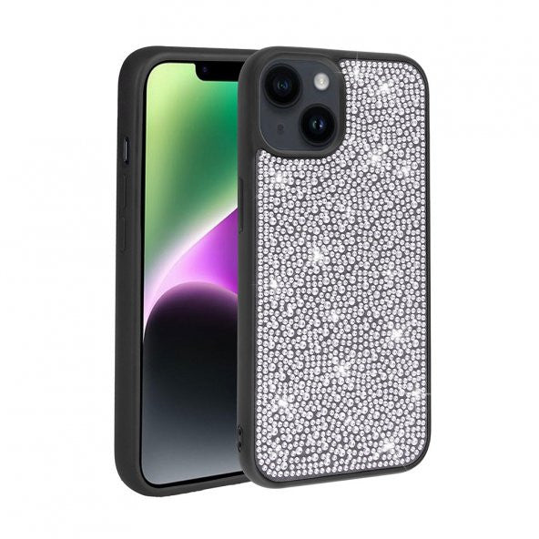 Apple iPhone 14 Case Camera Protected Shiny Stone Original Zore Cover Ston