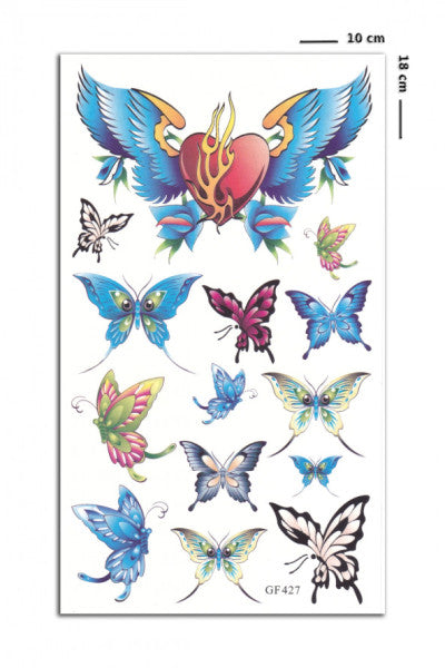 Papillon Blue Butterfly Temporary Tattoo