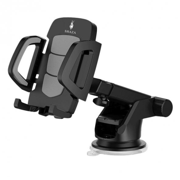 SHAZA Telescopic Car Phone Holder with Automatic Clip, 360 Rotatable and Height Adjustable, Suitable for Windshield and Glove Box