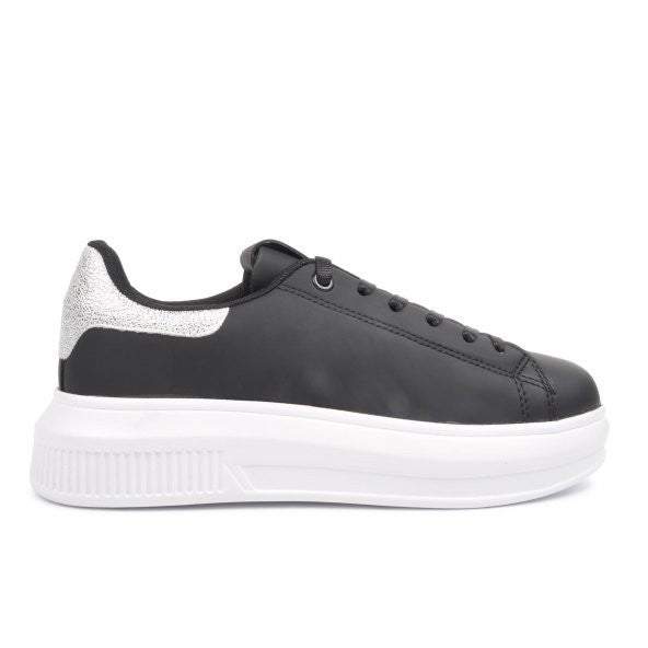 Dunlop Black-White Women's Thick Sole Sneaker