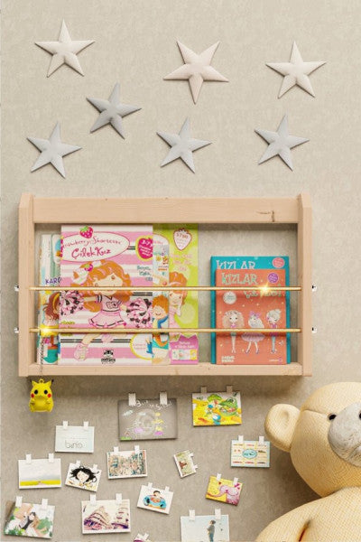 Bino Montessori Bookshelf Study Room Bookshelf Wall Shelf Kids Room Shelf Toy Shelf Baby Room