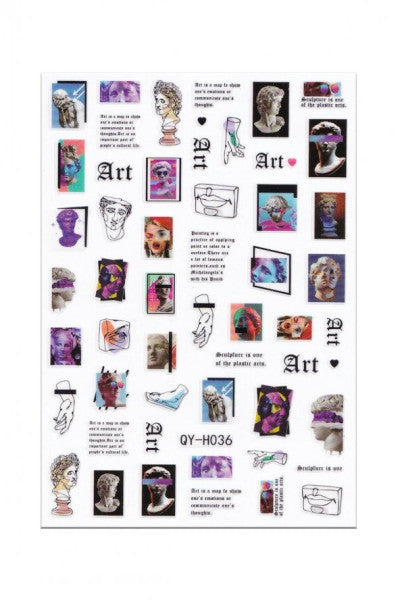 Sculpture Nail Sticker Nail Art 52 Pieces