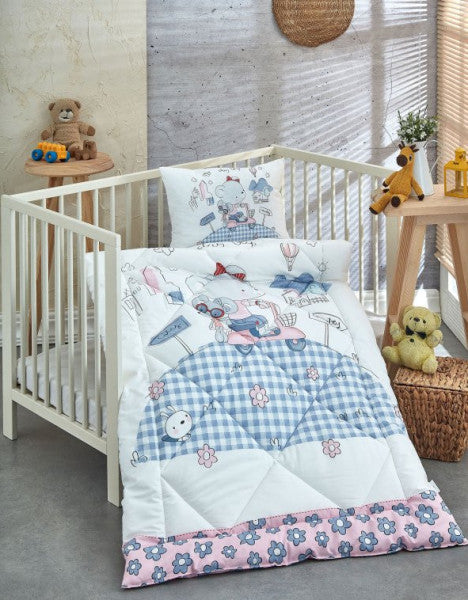 Komfort Home Ranforce Baby Quilt Set 100% Cotton / V13