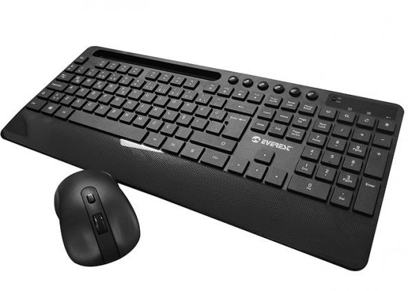 Everest KM-9676 Black Wireless 800-1200-1600 dpi Q Standard Keyboard + Mouse Set