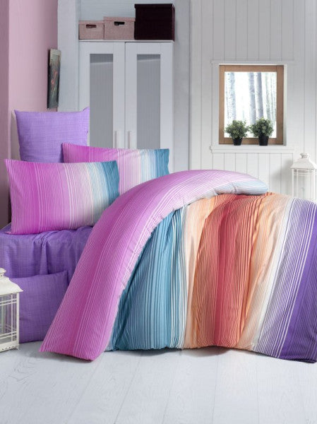 Komfort Home Single Polycotton Duvet Cover Set (Rainbow)