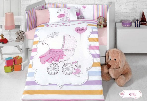 Komfort Home Baby Sleeping Set 8 Pieces Ranforce 100 Cotton /Girl