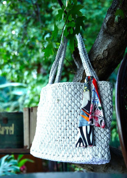 Knitted Beach Bag - Patchwork