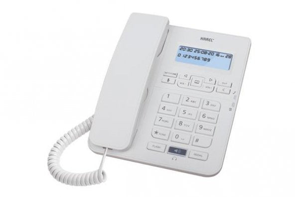 Karel TM145 Cream Screened Desk Phone with Headset