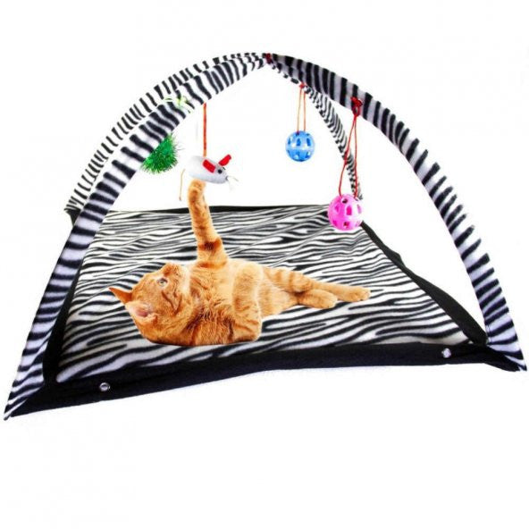 Hanging Cat Play Bed Zebra Patterned 55X55X34 Cm