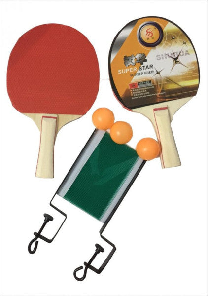 Complete Kit Leyaton Table Tennis - 2 Rackets + 3 Ping Pong Ball + File