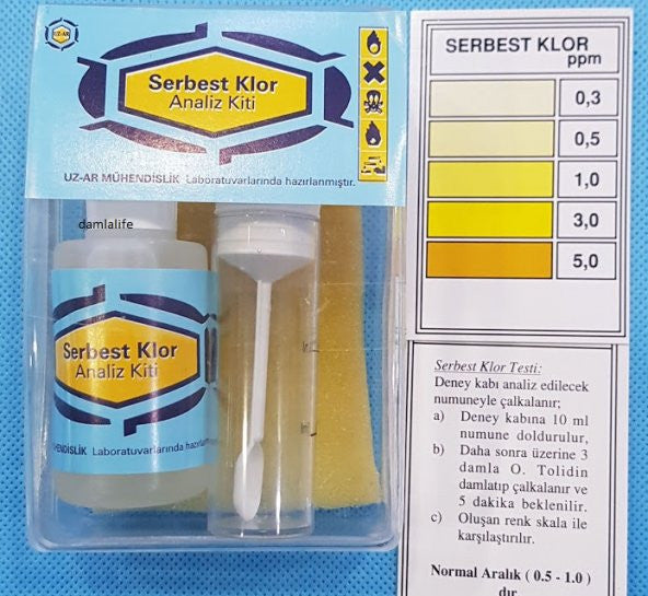 Water Test Kit For Free Chlorine Analysis