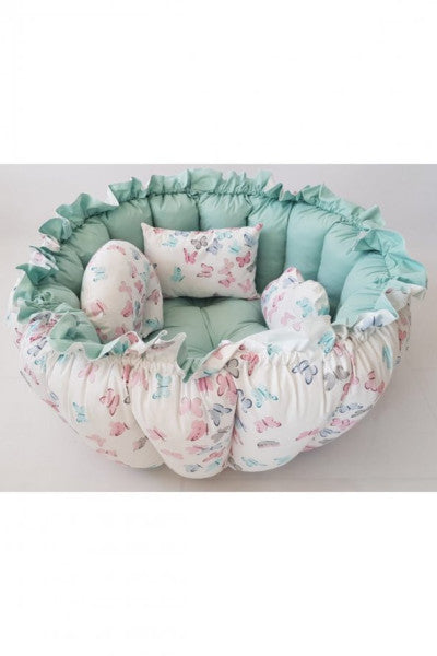 Green Butterfly Round Babynest Sleeping And Play Mat