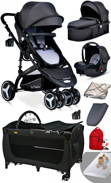9 in 1 New Economy Package 945 Travel System Baby Stroller 560 Playpen Basket Crib