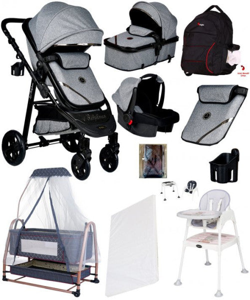 10 in 1 Economy Package 940 Travel System Baby Stroller Baby Basket Mother's Side Cradle Highchair