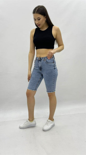 Women's Denim Shorts Above Knee Model 2202112