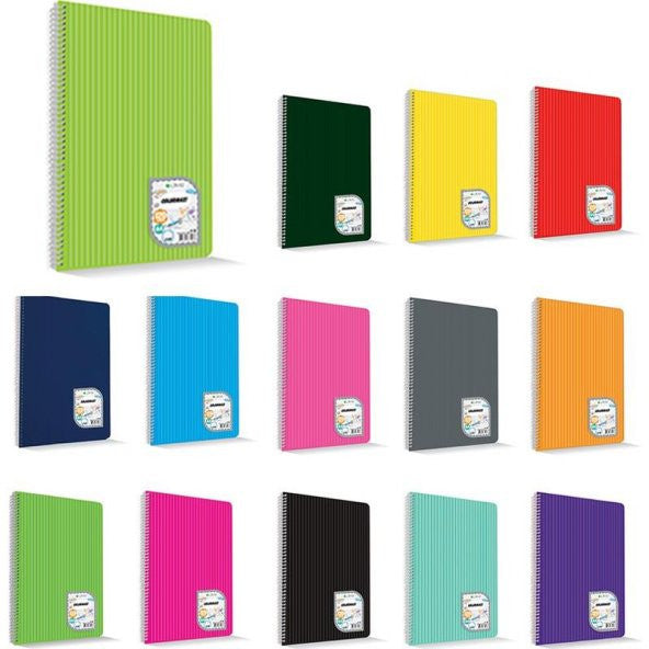 Çınar Colormaxi Spiral Notebook Plastic Cover Square 144 Yp A4 144/4 73011