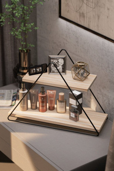 Bino Wall Shelf Triangle Table Serving Shelf Decorative Shelf Kitchen Bathroom Organizer Organizer Natural Wood