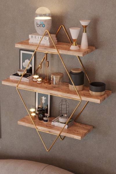 Bino Large Size Prism Solid Wall Shelf Kitchen Bathroom Shelf Bookcase