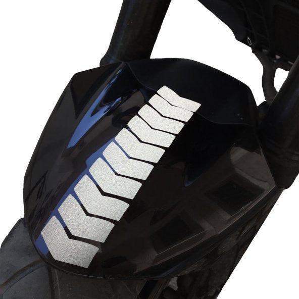 Reflective Gray Fender Helmet Sticker Çınar Extreme with Arrow Design