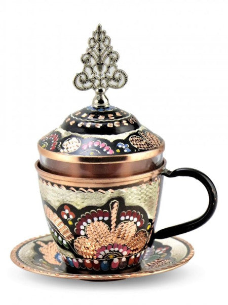 Morya Copper Rose Flower Instant Coffee And Tea Cup