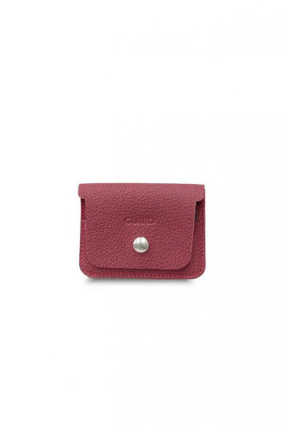 Guard Red Mini Leather Card Holder with Money Compartment