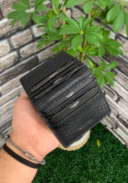 Guard Antique Black Flip Design Leather Card Holder