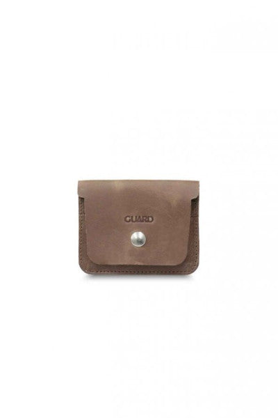 Guard Coffee Mini Leather Card Holder with Paper Money Compartment