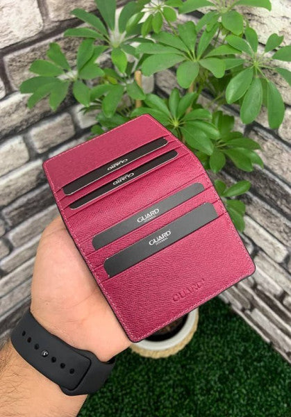 Guard Fuchsia Flip Design Leather Card Holder