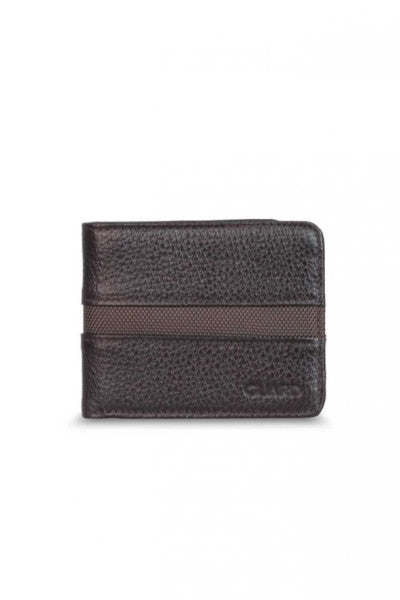 Guard Brown Sport Striped Genuine Leather Men's Wallet