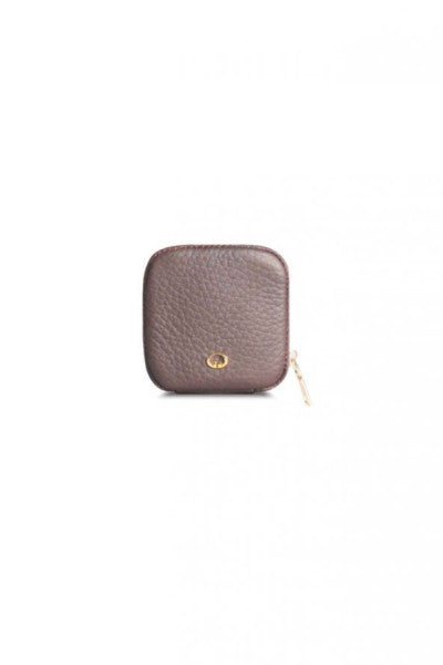 Guard Brown Zippered Leather Mini Accessory Bag