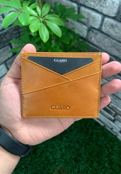 Guard Antique Yellow Leather Card Holder
