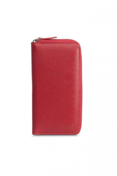 Guard Red Zippered Portfolio Wallet